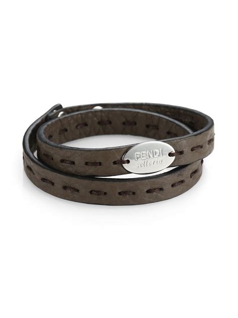 mens fendi bracelet|fendi men's leather bracelet.